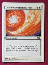 Magic The Gathering 8TH EDITION CIRCLE OF PROTECTION RED single white card MTG