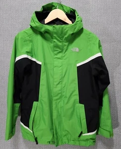 The North Face Youth Boy’s Large Green Black Hooded HyVent Jacket B3 - Picture 1 of 12