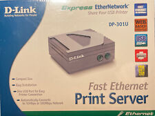 D-Link Dp-301U Usb Print Server Wired Ethernet 10/100Mb Sealed
