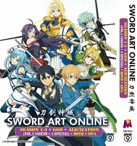ANIME SWORD ART ONLINE Season 1-3 +Alicization (1-108) +Movie +2 OVA ENGLISH DUB - Picture 1 of 3