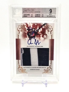 2013 Leaf Trinity Aaron Judge Jumbo Patch On-card Auto /30 BGS 9/10 *Total Pop 8 - Picture 1 of 2