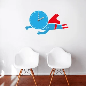 New Unique DIY Stick on the Wall Clock In Cool Flying Superman for Any Rooms - Picture 1 of 1