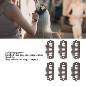 50pcs 8 Tips 8 Teeth Snap Comb Wig Clips Stainless Steel Snap Clips With Rubb US - Picture 1 of 24