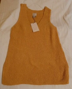 A New Day Women’s Sleeveless V-Neck Sweater Tank Top Mustard Yellow Sz S Rt $18. - Picture 1 of 6