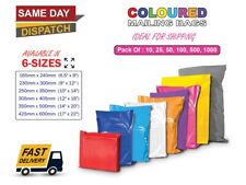 Coloured Mailing Bags Postal Mail Seal Strong Polythene Postage Plastic All Size