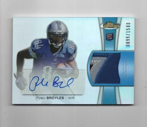 RYAN BROYLES 2012 TOPPS FINEST FOOTBALL FINEST ROOKIE PATCH AUTOGRAPH #D /1500 - Picture 1 of 2