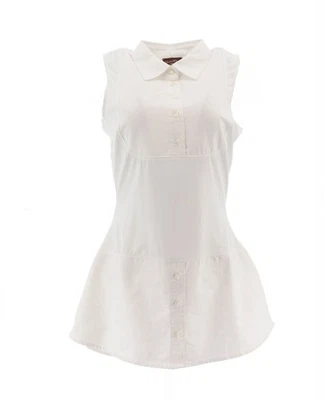 Kathleen Kirkwood Chambray Shirttail Top White Denim XXS NWOT (1096) - Image 1 of 4