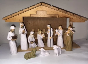11-teiliges Krippenset Weihnachtsfiguren Maria Josef Jesus Tiere - Bild 1 von 6