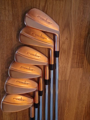 MENS RADAR Forged golf blade irons in raw copper kbs tour 90s shafts3,4,6,8,9,pw - Image 1 of 4