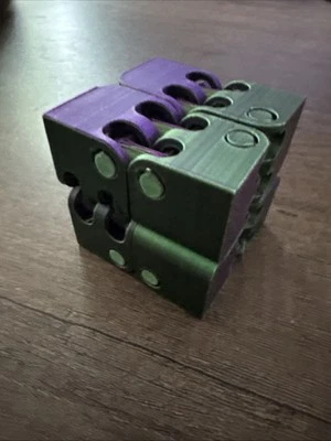 Infinity Cube Fidget Toy for Stress Relief and Focus Purple And Green 3-D - Image 1 of 4