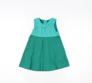 Tommy Hilfiger Girls Green A-Line Dress 2 Years Sleeveless - Picture 1 of 12