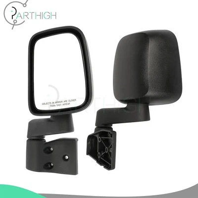 Par de espejos retrovisores plegables manuales negros 55395060AD para Jeep Wrangler 2003-2006 Foto 1 de 4