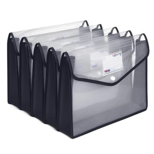 Plastic File Folders, Waterproof Transparent Expandable File Organiser - Port... - Picture 1 of 7