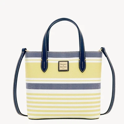 Dooney & Bourke Westerly Mini Waverly Yellow Navy White Striped Mini Tote - Image 1 of 4