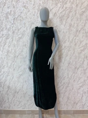 Vestido de diseñador de terciopelo Romeo Gigli vintage raro archivo de noche para mujer talla S Foto 1 de 4