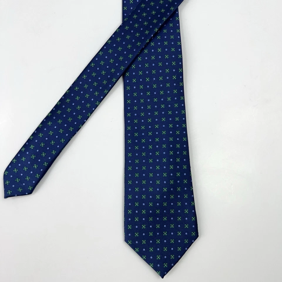 Corbata para hombre Ralph Lauren azul geométrica mezcla de seda 3”X62” XLong Foto 1 de 4