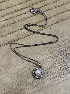 Vantel Pearls Sterling Silver 925 Designer Signed Pearl Pendant Necklace 18” - Imagem 1 de 3