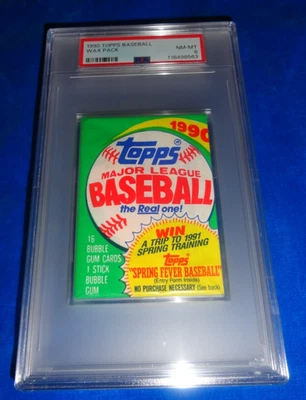 1990 Topps Baseball Wax Pack PSA 8 NM-MT - Image 1 of 4