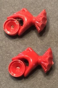Vintage Victorian Revival Plastic Red Hand Buttons Set Of 2 - Picture 1 of 4