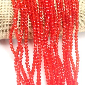 200 Pcs Crystal Glass 3mm Faceted Round Beads ~Red Craft Jewelry Making - Picture 1 of 5