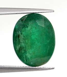 Untreated Zambia 100% Natural Green Emerald 4.42 Ct Certified Loose 11x9 mm Gem - Picture 1 of 11