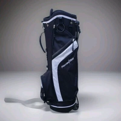 Bolsa de carro de golf Powerbilt divisor de 6 vías negro blanco con soporte SIN CUBIERTA DE LLUVIA USADA EN EXCELENTE ESTADO Foto 1 de 4