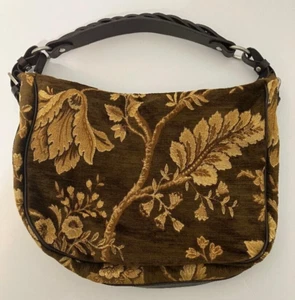 Talbots Mujer Cartera Bolso de Mano/Bolso de Hombro Cuero Trenzado Tapiz Diseño Floral - Imagen 1 de 21
