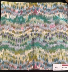ROBERT ALLEN Distant Dawn in Viridian 17 1/4 x 17 3/4" Woven Fabric Sample pc 1 - Picture 1 of 4