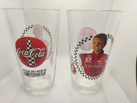 NASCAR Racing Coca-Cola Bill Elliott #9 Dodge Drinking Glasses Set of 2 Cover