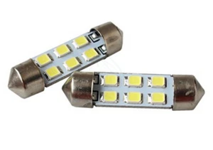 2 X BOMBILLAS LED COCHE FESTOON C5W 36MM 6 SMD 2835 MATRICULA INTERIOR BLANCO - Imagen 1 de 1