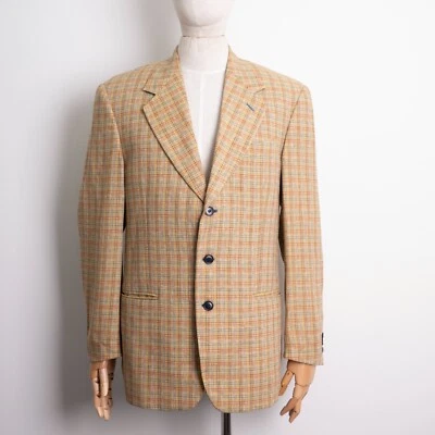 Blazer de lana pura vintage MISSONI UOMO de tres botones a cuadros camel talla 50 R  Foto 1 de 4
