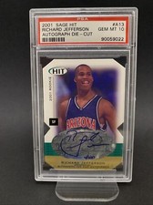 2001-02 SAGE Hit Richard Jefferson #A13 PSA 10 Gem Mint Rookie RC Auto Low Pop