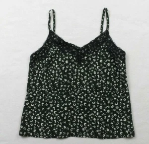 Sanctuary Leopard Print Lace Trim Cami Women's Size Small S Army Green Black - Imagen 1 de 6