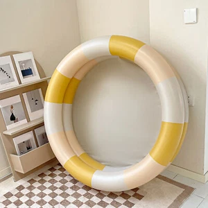 (Yellow Stripe) Aufblasbarer Pool Baby Retro Blow Up Swimmingpool Familie N SP - Bild 1 von 12