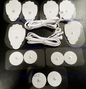 2 ELECTRODE DUAL LEAD WIRE- 3.5mm +(6LG + 6SM) MASSAGE PADS FOR PINOOK MASSAGER - Picture 1 of 1