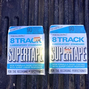 Realistic 8 Track Supertape Cartridge by Radio Shack New Sealed 90 min. Lot of 2 - Picture 1 of 5
