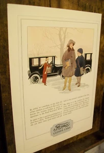 1924 Ford Model T Fordor Large-Mag Car Ad-Mom Droping Kids at School- Snowy Day - Bild 1 von 1