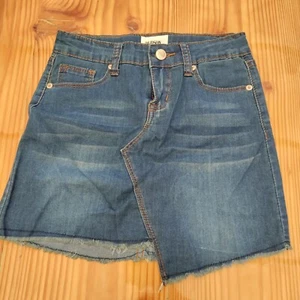 Hudson Denim Jean Skirt Distressed Kid's Youth Girl's Size 10 EUC Flap Pocket - Picture 1 of 6