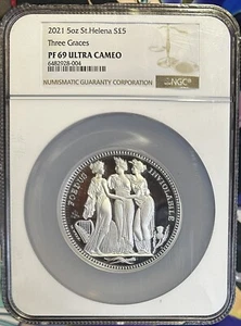 2021 ST HELENA THREE GRACES 5 OZ NGC PR69 🔥🔥 - Picture 1 of 3