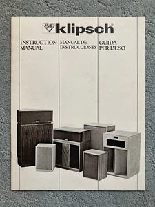 Klipsch Instruction Owner’s Manual 1980 Horn LaScala Belle Cornwall Heresy - Picture 1 of 4