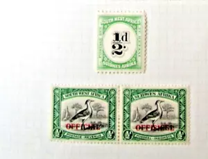 SOUTH WEST AFRICA POSTAGE DUE 1/2d + 1951 OFFICIAL PAIR (1/2d BUSTARD)   LOTR251 - Picture 1 of 1