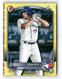 2025 BOWMAN 1ST #BP-89 SEAN KEYS YELLOW PAPER /75 - Picture 1 of 2