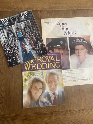 1973 Royal Wedding Princess Ann Souvenir Magazine Newspaper x3 - Image 1 of 4