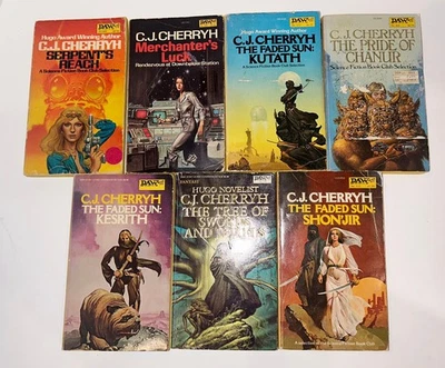 Vintage Lot Of 7 C.J. Cherryh DAW Paperbacks. Sweet Sci-Fi! - Image 1 of 4