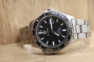 TAG HEUER Aqua Racer Caliber 5 WAK2110 Date black Dial Automatic Men's 7" - Picture 1 of 6