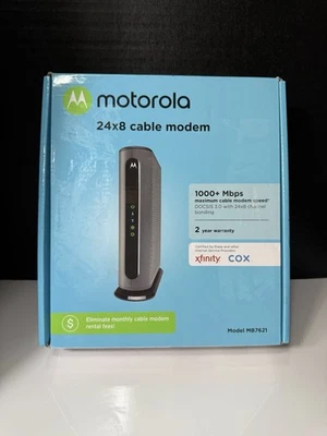 Motorola MB7621 Cable Modem Docsis 3.0 1000+ Mbps Xfinity Cox 24x8 Router - Image 1 of 4