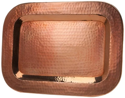 , Thessaly Rectangle Platter, Hand Hammered 100% Pure Copper - Image 1 of 3