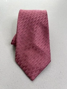 Calvin Klein Krawatte rosa geometrisches Muster 100 % Seide neu ohne Etikett - Bild 1 von 6