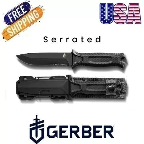 Cuchillo táctico Gerber Blade para supervivencia, borde dentado brazo fuerte envío gratuito Foto 1 de 4