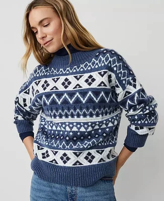 NUEVO SUÉTER ANN TAYLOR AZUL COLECCIÓN FIN DE SEMANA RELAJADO ISLA JUSTA TALLA M Foto 1 de 4